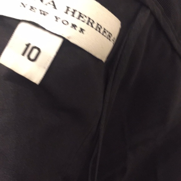 Iconic Pansy print Navy and Cream Silk Faille strapless Carolina Herrera Dress - Picture 7 of 8